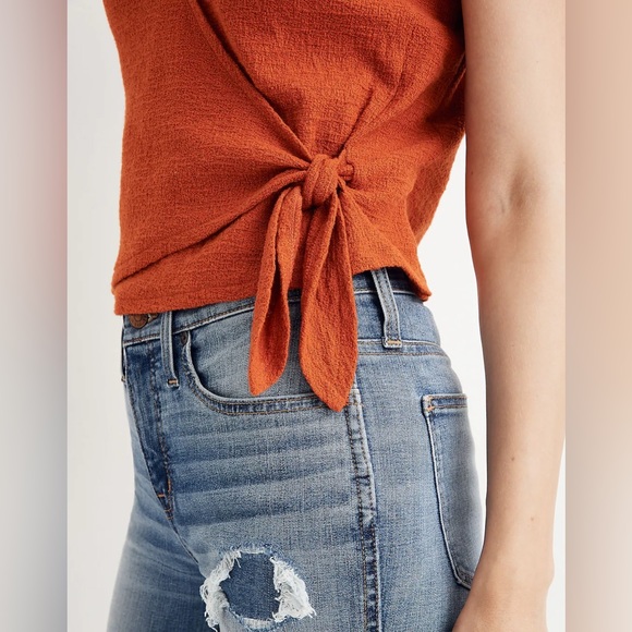 Madewell Texture & Thread Wrap-Tie Top - Picture 2 of 11